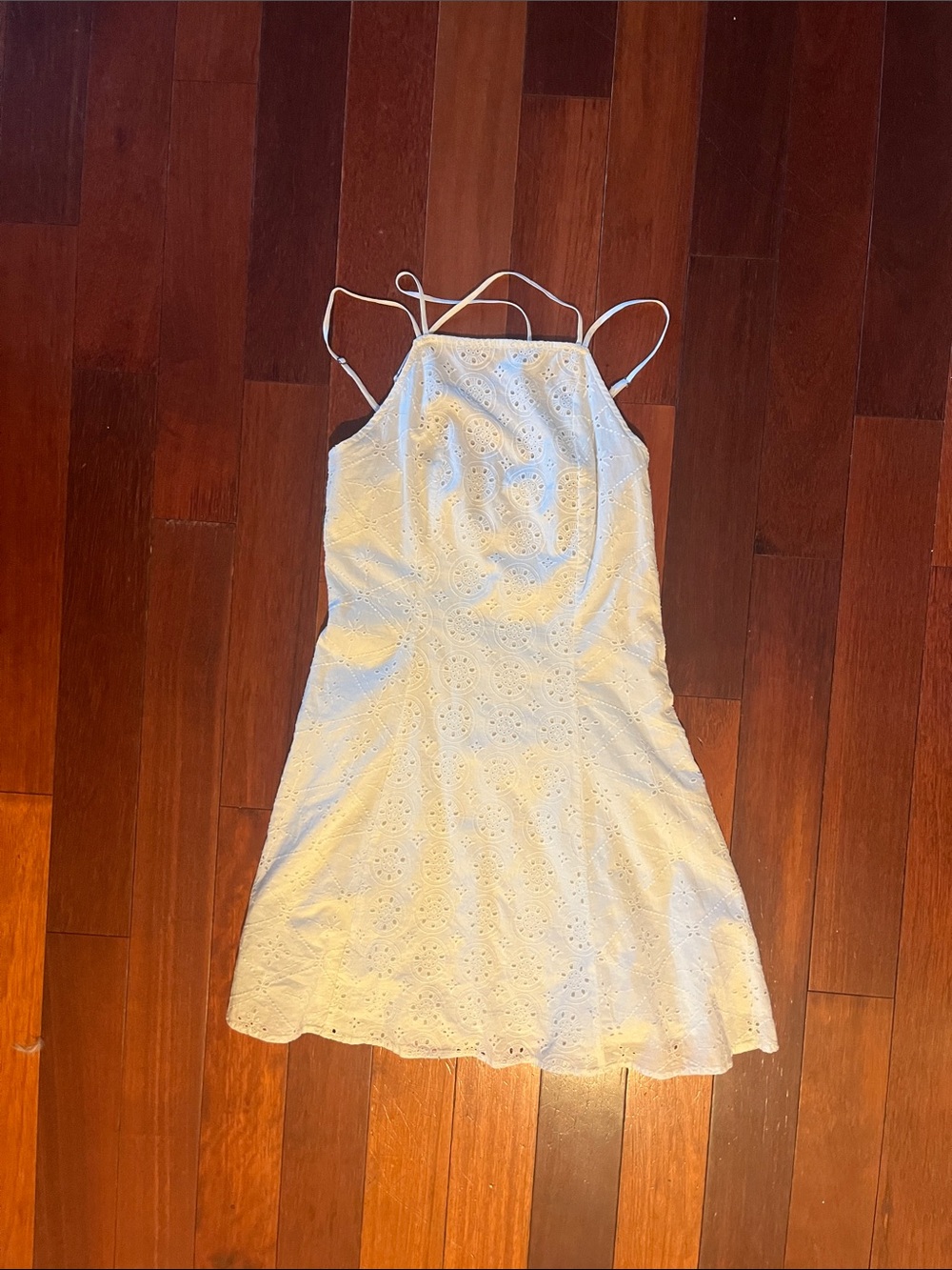 Hollister White Eyelet Crossback Mini Dress